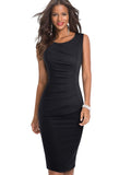 Solid Color Elegant Formal Party Bodycon Dress