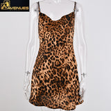 Women Leopard Print Strap Sexy Dress