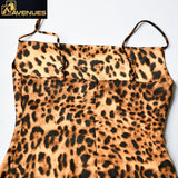 Women Leopard Print Strap Sexy Dress