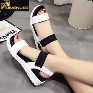 Women Peep-toe Flat Sandals