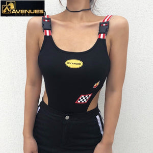 Women Strappy High Waist Bodycon Bodysuits