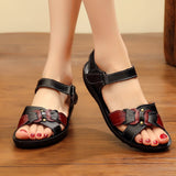  Leather Beach Women Wedge Sandals