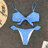 Bow Polka Dot Bikini Two-Piece Women's Swimwear