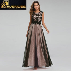 Lace Appliques Long Evening Dress