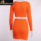 Women's Fashion Buttons Long Sleeve Crop Top Mini Skirt Two Pieces Sets