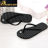 Woman Striped Flat Heel Outdoor Slippers