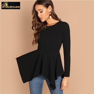 Women Asymmetrical Elegant Neck Tops