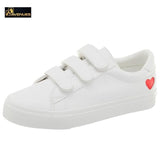 PU Leather Heart Women Casual Shoes