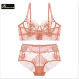 Ultra Thin Women Lace Bra Set