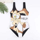 Women's Swimsuit Cartoon Print Beachwear