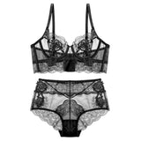 Ultra Thin Women Lace Bra Set