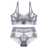 Ultra Thin Women Lace Bra Set