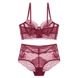 Ultra Thin Women Lace Bra Set