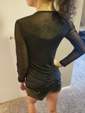 Women Long Sleeve Lace Net T-Shirt