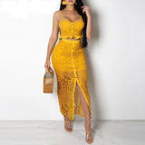 Hollow Out Sexy Two Piece Maxi Long Dress