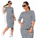 Spring Autumn Striped Clothing Belt Dress