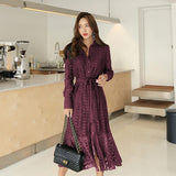 Vintage Hollow-out Lace Women Long Dress