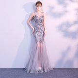 Sequins Beading Mermaid Long Formal Party Dress