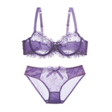 Ultra thin Women Transparent Bra Set