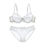 Ultra thin Women Transparent Bra Set