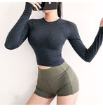 Women's Seamless Long Sleeve Crop Top