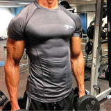 Men's Fitness GYM Elastic Sportswear T Shirt