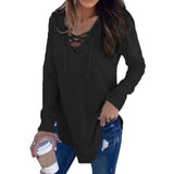 Women Sexy Deep V Neck Bandage T-shirts