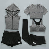 Women's Hooded Coats T-Shirt Bra Shorts Pants Yoga Suit